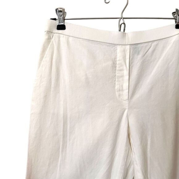 THEORY Treeca Pull-On White Good Linen Trouser Sz 8 - Picture 3 of 5